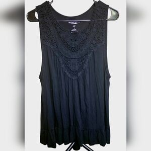 Torrid Black Crochet Detail Sleeveless Top